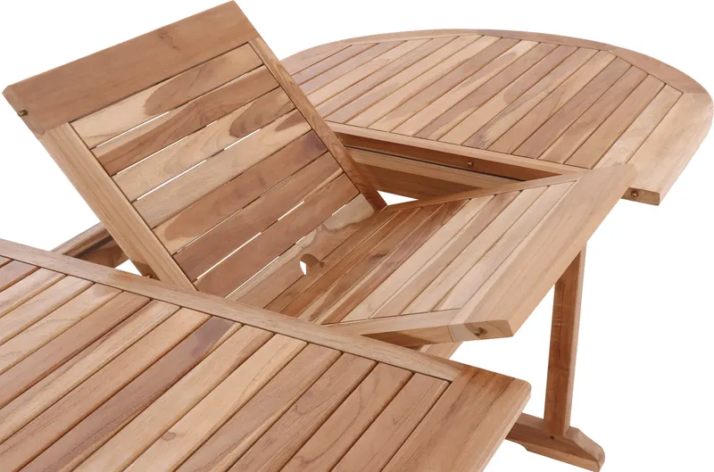 Outdoor-Gartentisch 180 × 100 cm aus Teakholz, natur, Ansicht 5