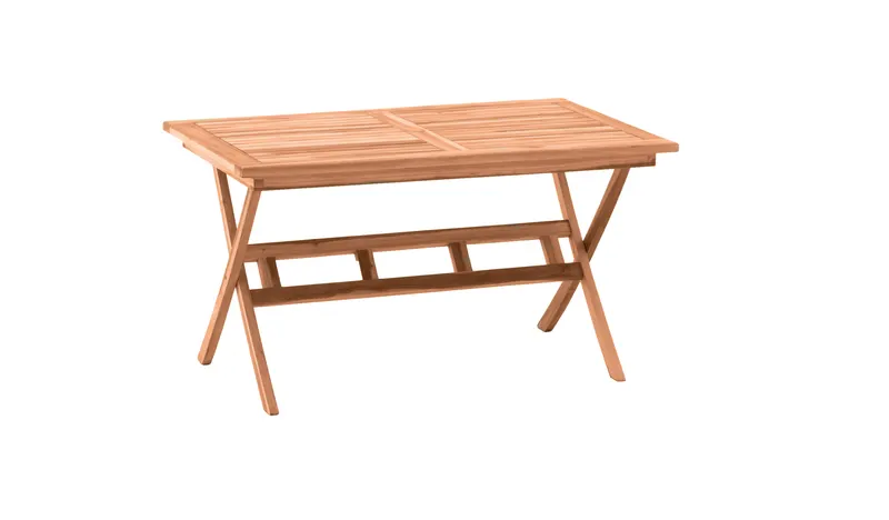 Outdoor-Gartentisch 135 × 85 cm aus Teakholz, natur