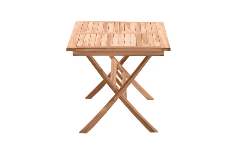 Outdoor-Gartentisch 135 × 85 cm aus Teakholz, natur, Ansicht 3