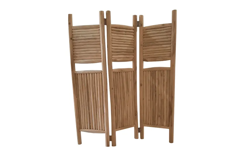 Outdoor-Paravent aus Teakholz, natur
