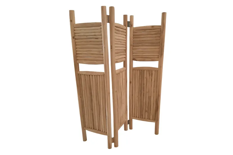 Outdoor-Paravent aus Teakholz, natur, Ansicht 2