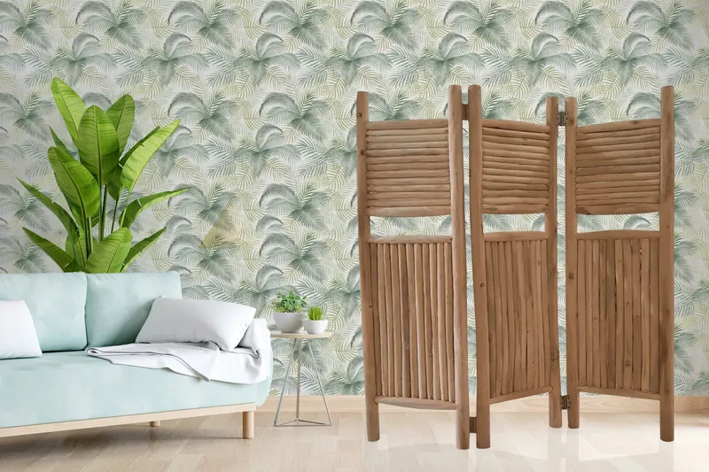 Outdoor-Paravent aus Teakholz, natur, Ansicht 3