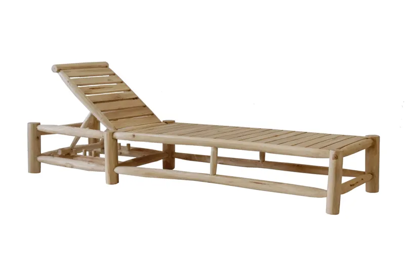 Outdoor Liege aus Teakholz, natur/weiß, Ansicht 4