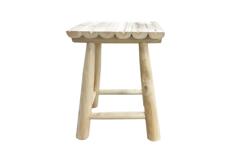 Outdoor Hocker aus Teakholz, natur