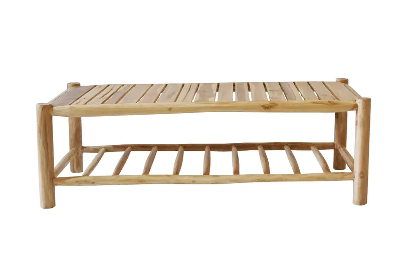 Outdoor Couchtisch aus Teakholz, natur, 140 × 70 × 45 cm, natur