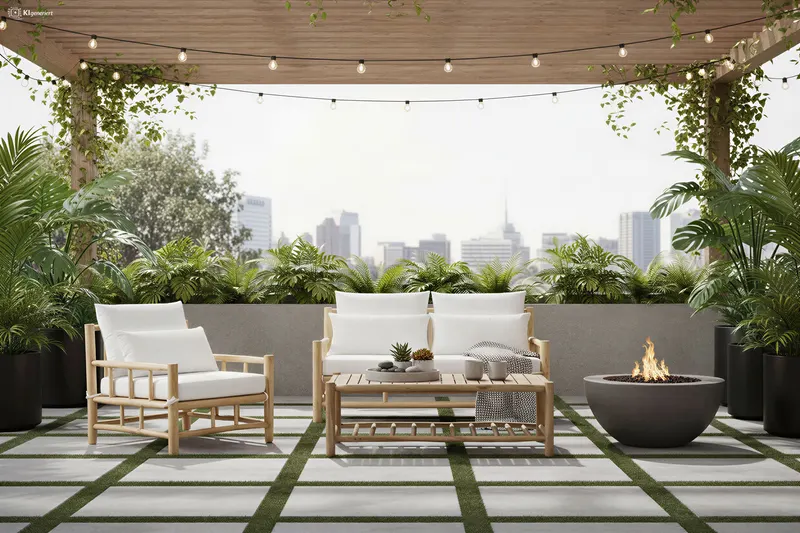 Outdoor Couchtisch aus Teakholz, natur, Ansicht 3