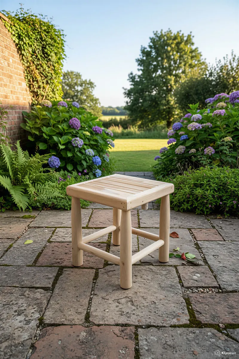Outdoor Beistelltisch aus Teakholz, natur, Ansicht 3