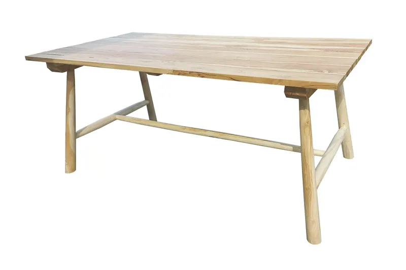 Outdoor Tisch 180 × 90 cm aus Teakholz, natur, Ansicht 2
