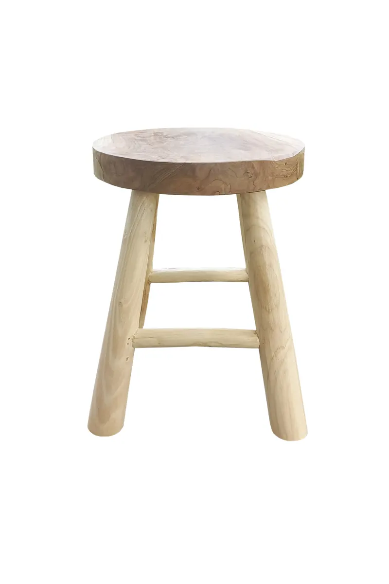 Outdoor Hocker aus Teakholz, Natur, Ansicht 2