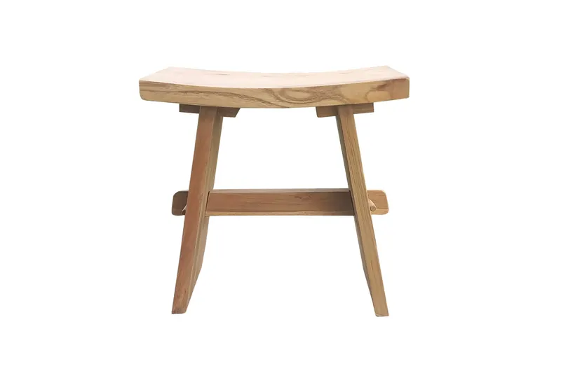 Outdoor Hocker aus Teakholz, Natur, Ansicht 1