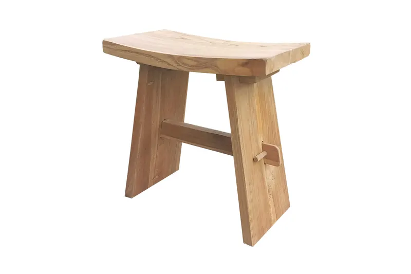 Outdoor Hocker aus Teakholz, Natur, Ansicht 2
