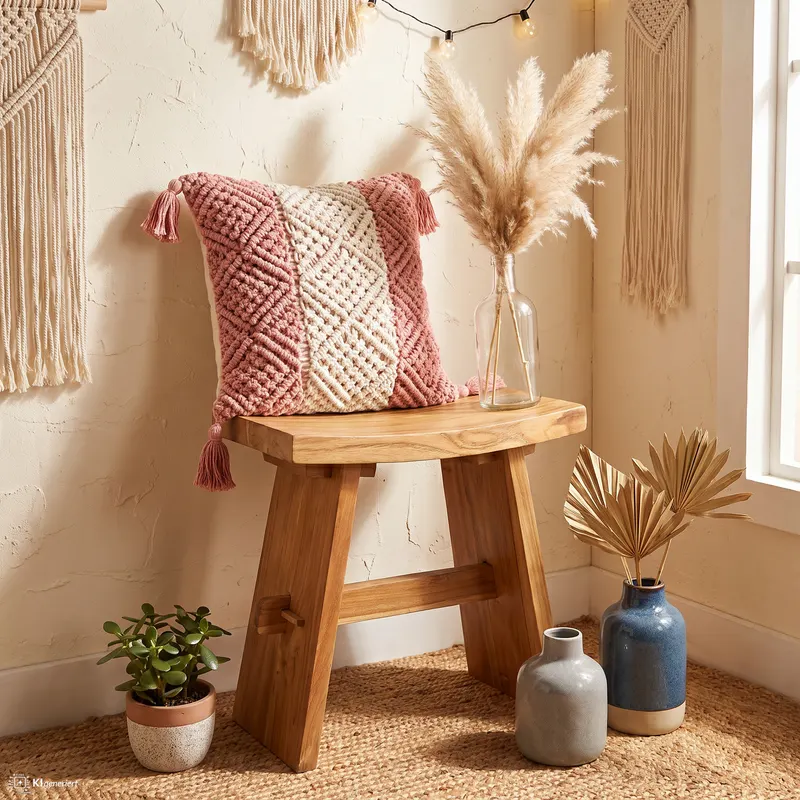 Outdoor Hocker aus Teakholz, Natur, Ansicht 4
