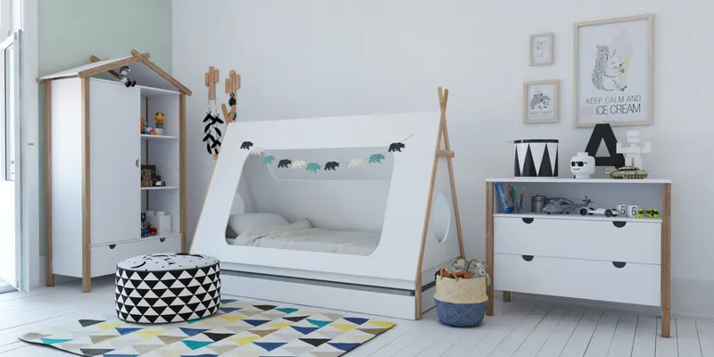 Schublade für Bett 12020008, MDF weiß, Ansicht 6