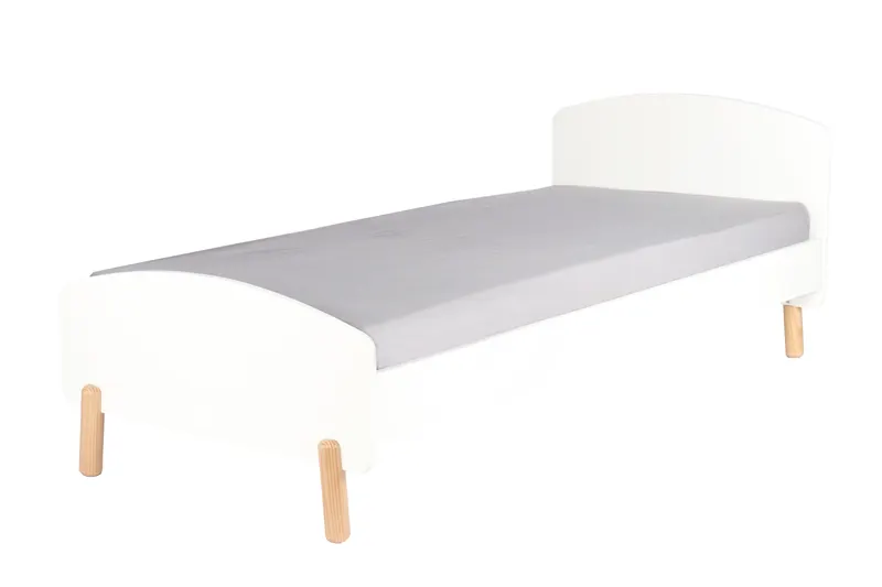 Bett in Weiß und Natur, 90 × 200 cm, Ansicht 2