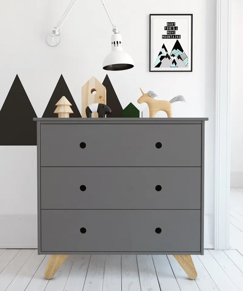 Kommode, grau/natur, Ansicht 5