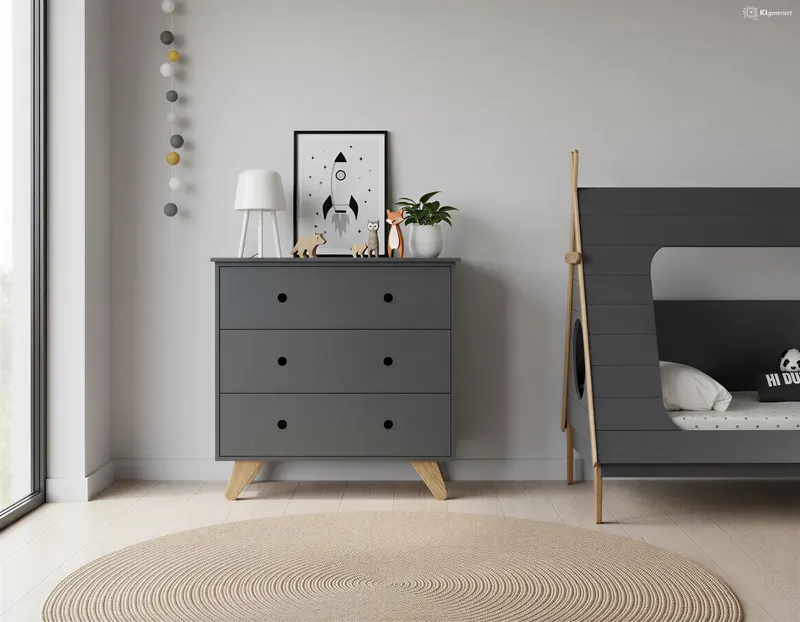 Kommode, grau/natur, Ansicht 8