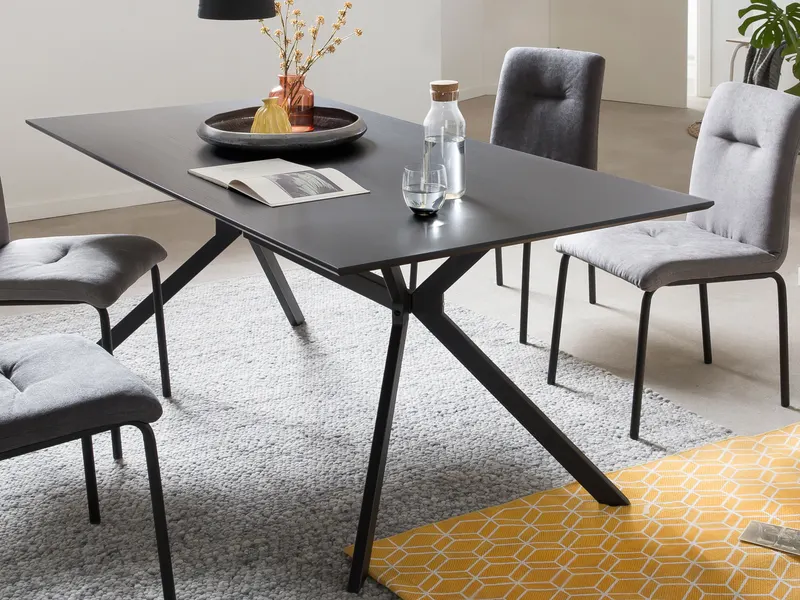 Tisch 180 × 90 cm, dunkelgrau und schwarz, Ansicht 12