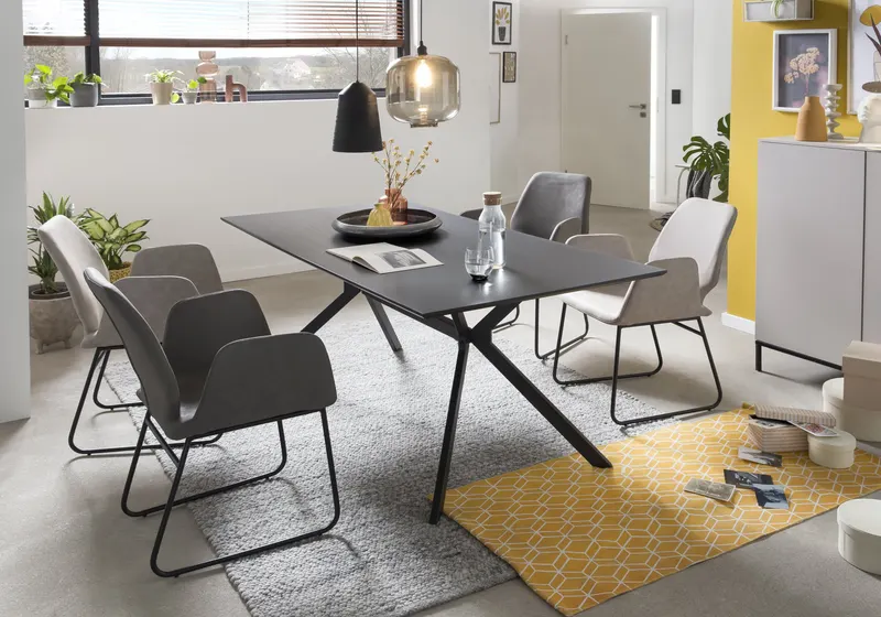 Tisch 180 × 90 cm, dunkelgrau und schwarz, Ansicht 7