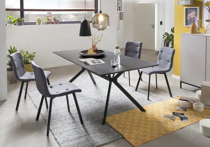Tisch 180 × 90 cm, dunkelgrau und schwarz, Ansicht 9