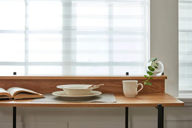 Schreibtisch 120 × 46 cm, Akazie-Dekor, Ansicht 6