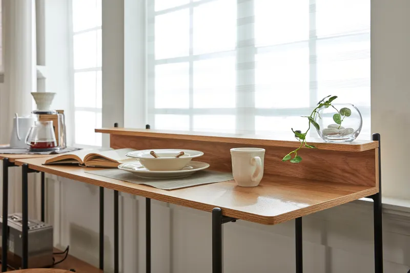 Schreibtisch 120 × 46 cm, Akazie-Dekor, Ansicht 7