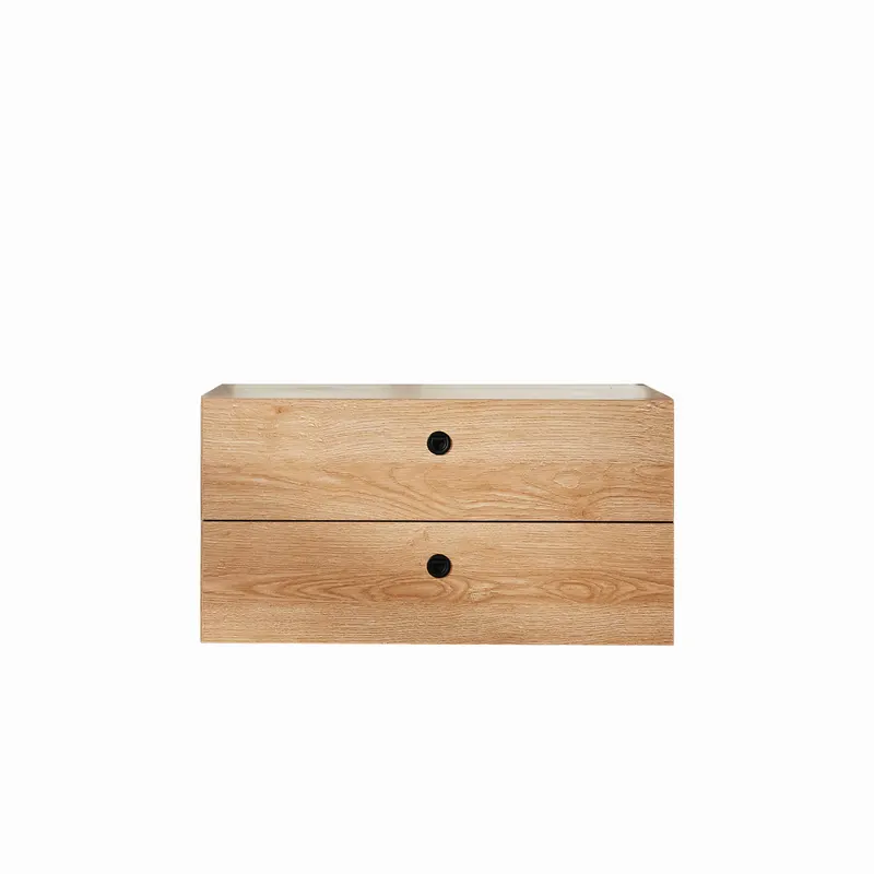 Schubladenkasten mit 2 Schubladen, Akazie-Dekor