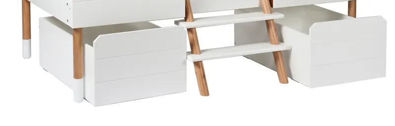 Schubladen-Set für Hochbett, MDF, weiß/natur, Ansicht 4