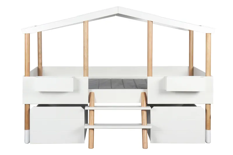 Schubladen-Set für Hochbett, MDF, weiß/natur, Ansicht 6