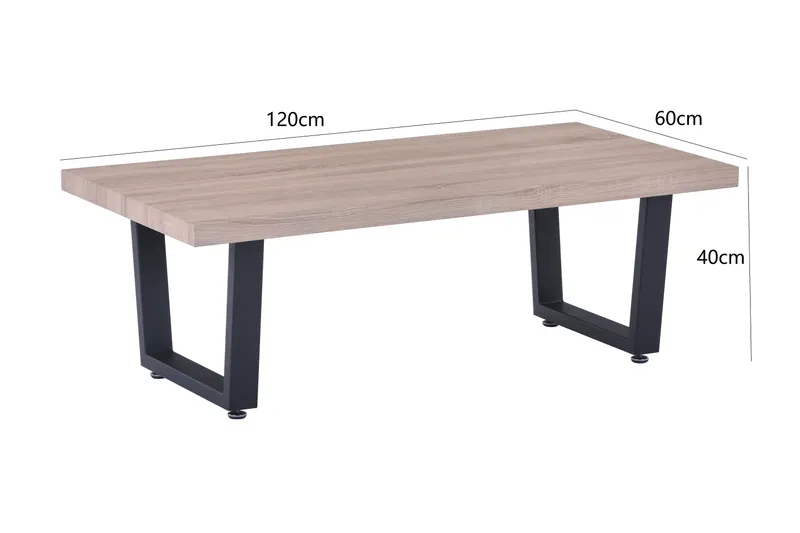 Couchtisch 120 × 60 × 40 cm, Sonoma-Eiche-Dekor, Ansicht 4
