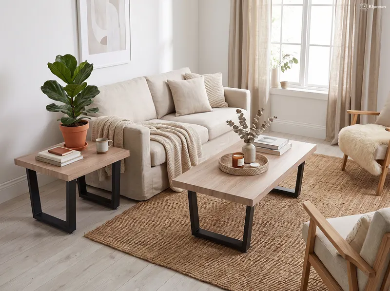 Couchtisch 60 × 60 cm, Sonoma-Eiche-Dekor, Ansicht 1