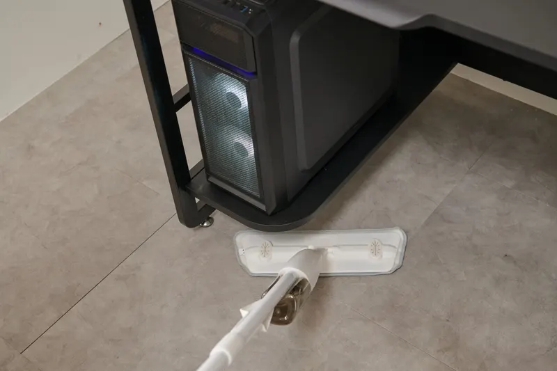 Schreibtisch mit Ablagen, MDF und Metall, Schwarz, Ansicht 9