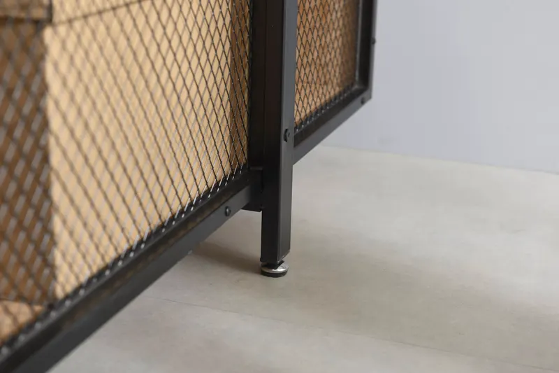 Regal mit 3 offenen Fächern, MDF in Natur und Metall in Schwarz, Ansicht 8