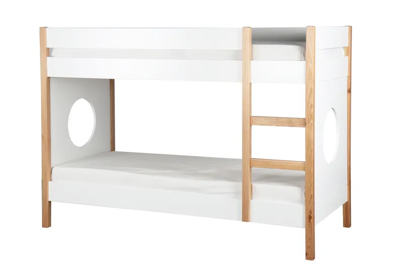 Etagenbett mit Seitenpaneelen, natur/weiß, Ansicht 2