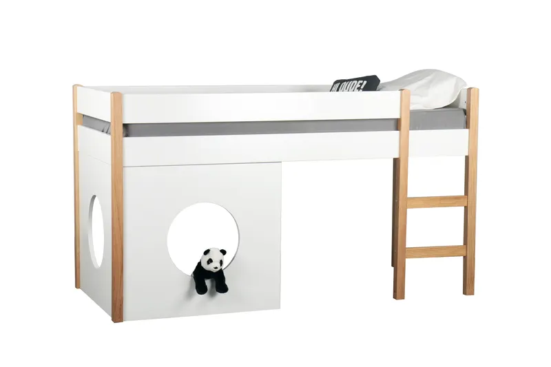 Etagenbett mit Seitenpaneelen, natur/weiß, Ansicht 7