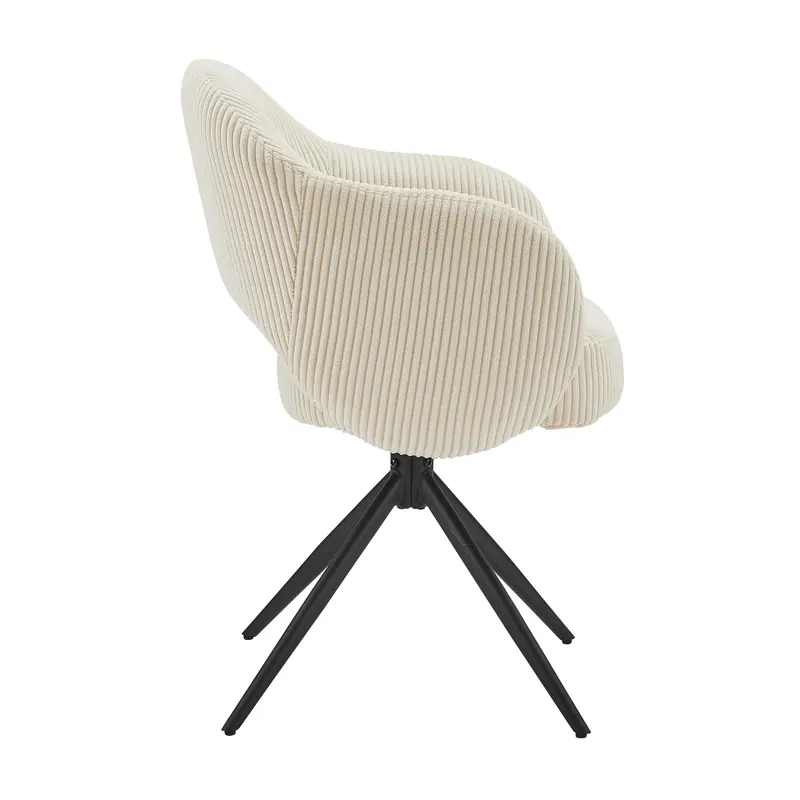 Armlehnstuhl Cord-Optik Beige, Ansicht 3