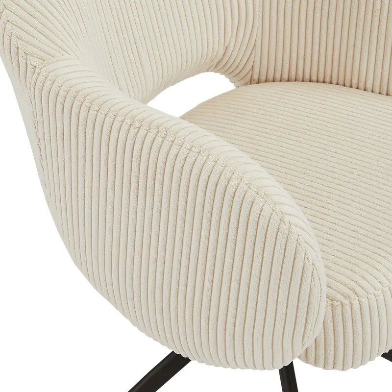 Armlehnstuhl Cord-Optik Beige, Ansicht 5