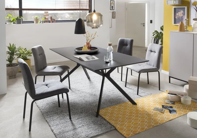 Tisch 180 × 90 cm, dunkelgrau und schwarz, Ansicht 5