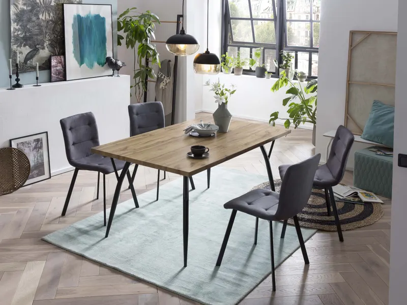 Tisch 150 × 90 cm, MDF mit Eiche-Dekor, Ansicht 10