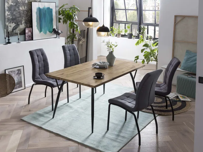 Tisch 150 × 90 cm, MDF mit Eiche-Dekor, Ansicht 11