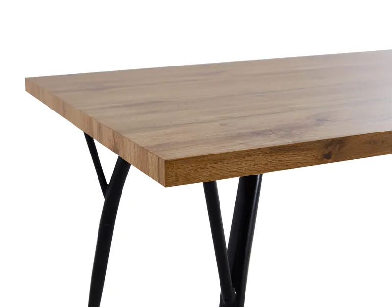 Tisch 150 × 90 cm, MDF mit Eiche-Dekor, Ansicht 3