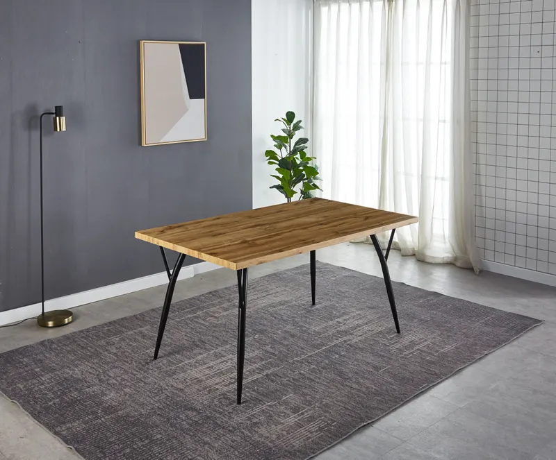 Tisch 150 × 90 cm, MDF mit Eiche-Dekor, Ansicht 4