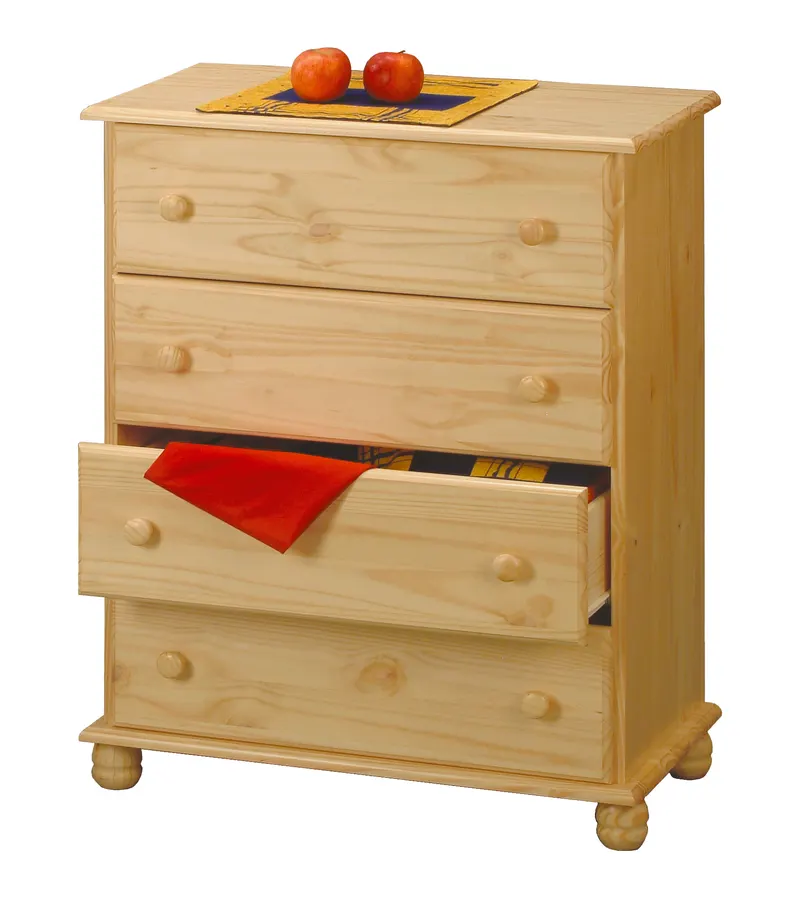 Kommode Kiefer massiv natur lackiert, Ansicht 4