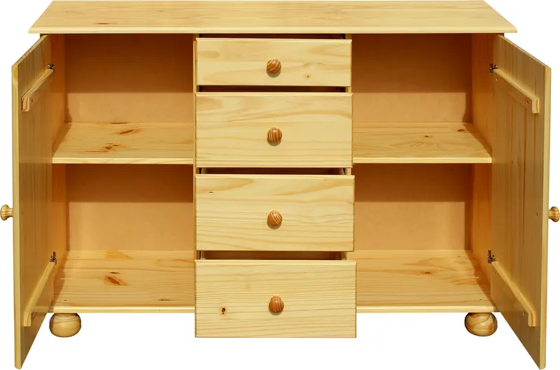 Kommode aus lackierter Kiefer massiv, natur, Ansicht 3