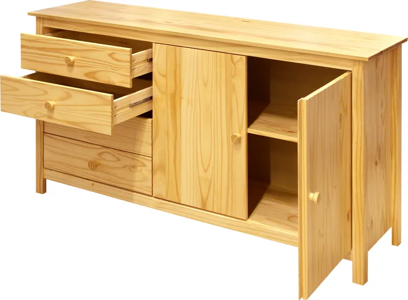 Sideboard aus lackierter Kiefer massiv, natur, Ansicht 3