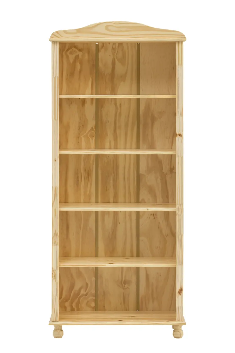 Bücherregal aus massivem Kiefernholz, natur lackiert, natur, lackiert