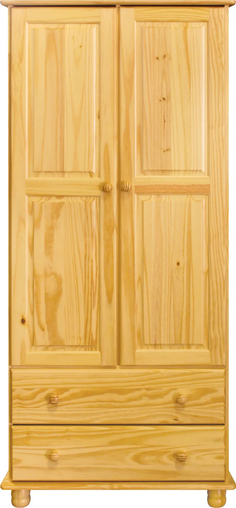 Kleiderschrank aus Kiefer massiv, natur lackiert, natur, lackiert