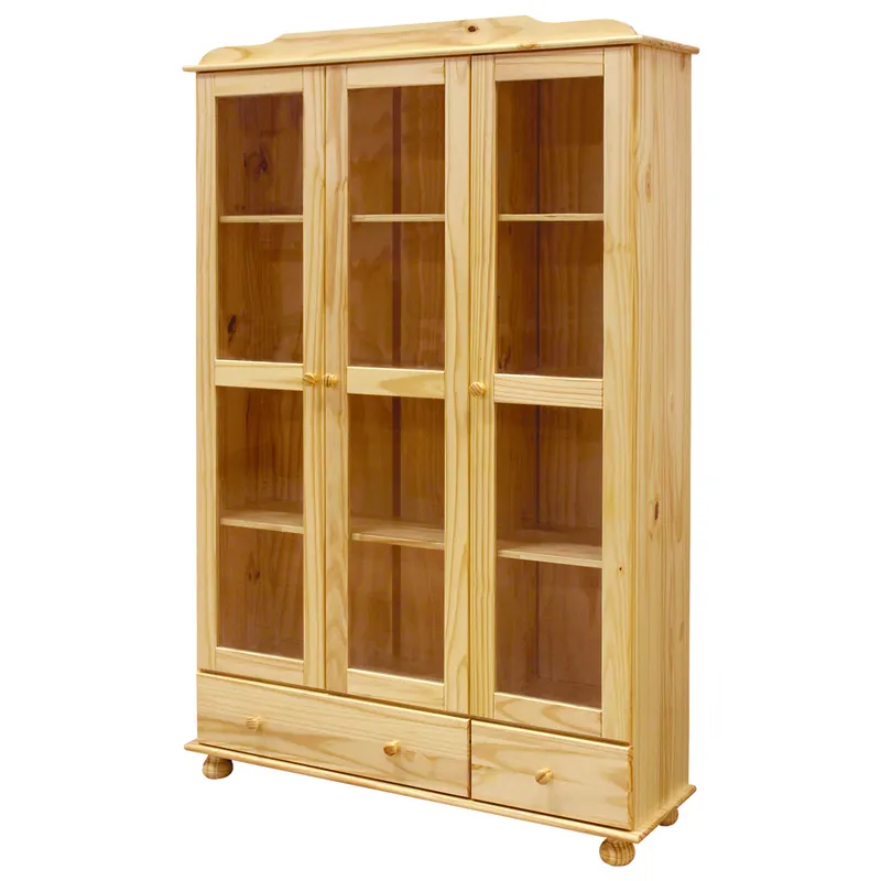 Vitrine aus Kiefer massiv, natur lackiert, Ansicht 2