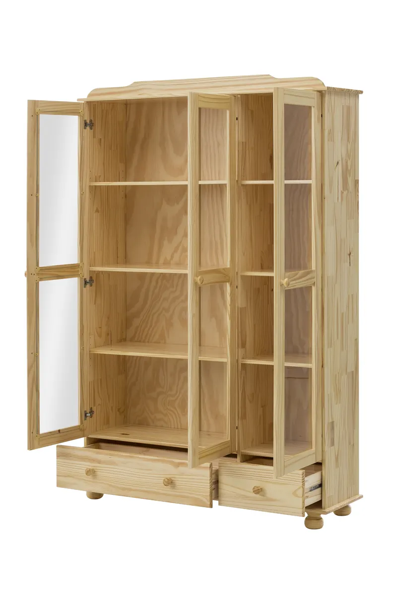 Vitrine aus Kiefer massiv, natur lackiert, Ansicht 3