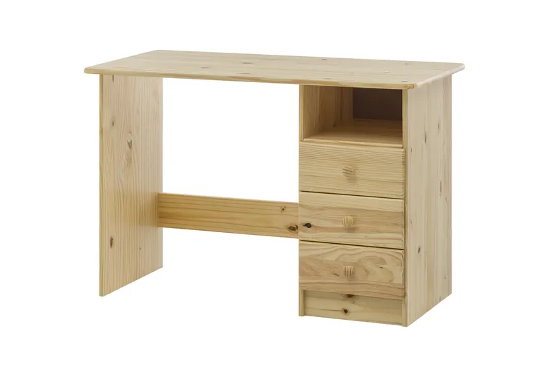Schreibtisch aus Kiefer massiv, natur lackiert, Ansicht 2