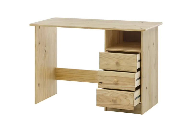 Schreibtisch aus Kiefer massiv, natur lackiert, Ansicht 3